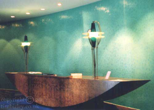 contemporary green glaze paint effect of modern interior reception walls