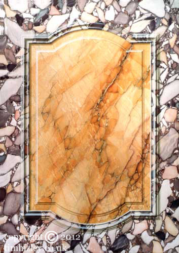 yellow sienna and breche violette faux marble and trompe l'oeil painted panel