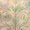 colourful acanthus leaves and flowers decorative mural 