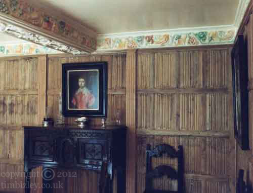 bightly coloured jacobean period style polychrome frieze