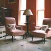 historic interior painted in pink paint glaze effect