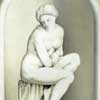 trompe-l'oeil illusionistic painting of white marble statue