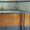 faux wood graining on bath panels in curly birch 
