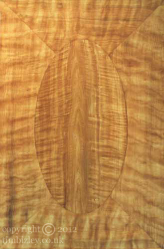 warm yellow silky looking wood graining of satinwood